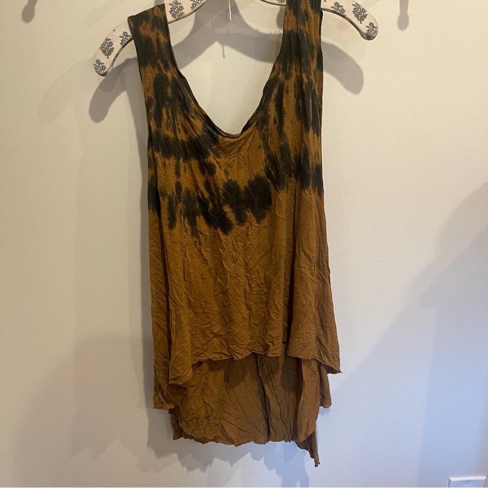 Free People Tie dye high low tank top